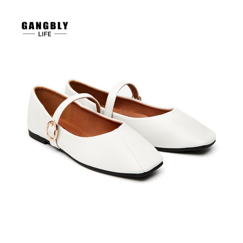 강블리 GBL 메리제인 플랫 슈즈 사계절을 위한 화이트계열의 편안한 신발