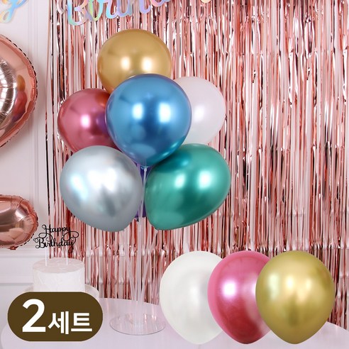 에스엠파티 풍선 스탠드 세트, 2세트, 크롬믹스