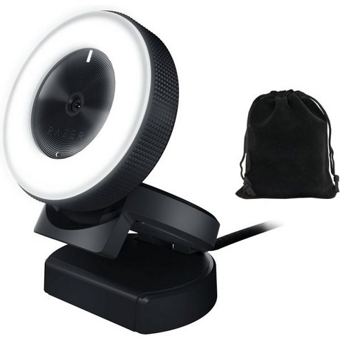 회의실 카메라 원격 컴퓨터용 방송 레이저 키요 스트리밍 웹캠 풀 HD 1080p 30 FPS/720p 60 FPS 조절 가능한 링 라이트 내장 마이크 고급 자동 초점 플