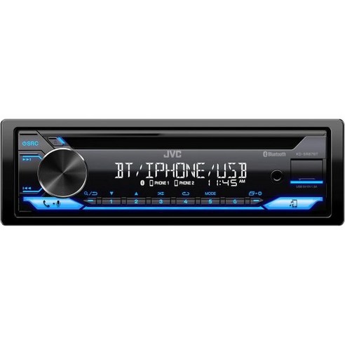 차량용 수리 AUX 자동차 JVC KD-SX27BT 블루투스 자동차 스테레오 USB 포트 포함 – AM/FM 라디오 MP3 플레이어 고콘트라스트 LCD 분리 가능한 페이스, New Single Din Receiver + CD P