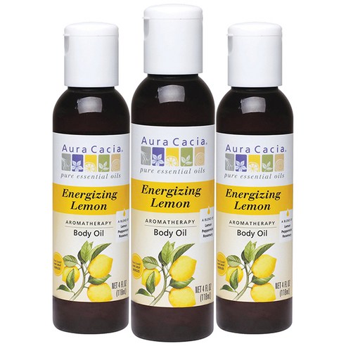 아우라카시아 아로마테라피 바디 오일, 118ml, 3개, Energizing Lemon