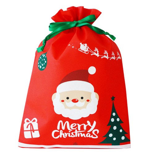   도나앤데코 홀리 크리스마스 산타 부직포 포장봉투, 혼합 색상, 5개