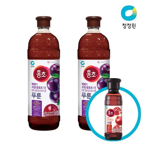 청정원 홍초 푸룬 1.5L X 2개+홍초석류250ml증정