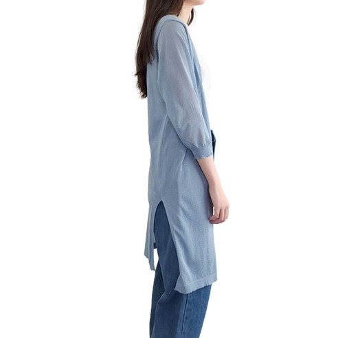 봄과 가을에 완벽한 편안하고 세련된 여름니트 롱 가디건