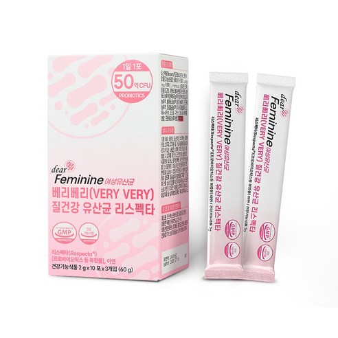 디어페미닌 질유산균 리스펙타 여성 질건강 프로바이오틱스, 60g, 3개