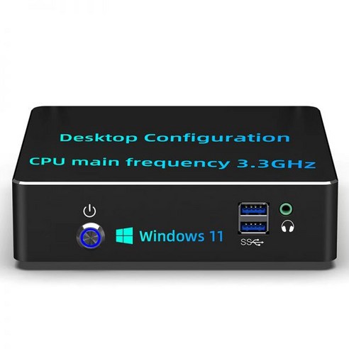 미니 PC 인텔 코어 i3 프로세서 데스크탑 머신 구성 윈도우 11 프로 컴퓨터 HDMI VGA USB 30 33GHz, CN, 8GB 128GB SSD + CN, 3.Black  8GB 128GB SSDEU