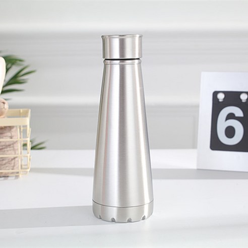 KORELAN원추형 콜라병 신형 304 스테인리스강 진공 보온 콜라 컵 야외 운동 물병, 본색, 450ml