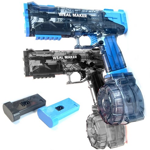 라푸유 케코 전동물총 물놀이용품 물싸움 물축제 자동발사 반투명 얼짱디자인 패션 전자물총 [재고있음/빠른출고] [550ml][파워샷], 블루+그린