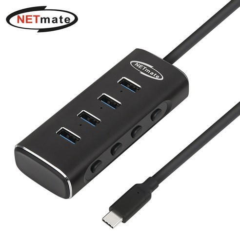 강원전자 넷메이트 NM-UBC301 USB3.1 Type C 4포트 허브, 1개