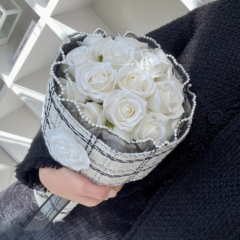 핸드메이드 프리미엄 트위드 비누꽃 꽃다발