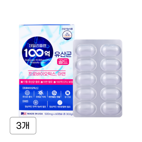 데일리플랜 100억 유산균 17종 프로바이오틱스 생유산균, 180정, 1개