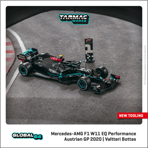 스페셜라이즈드호환 부품 튜닝 Tarmac Work 다이캐스트 모델 1:64 F1 MB 토스카나 #44 L. 해밀턴/#77 V.Bottas, 2.77 V.Bottas