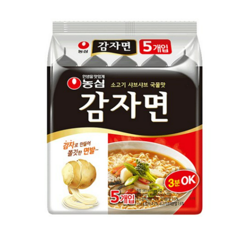 농심 감자면 117g, 5개