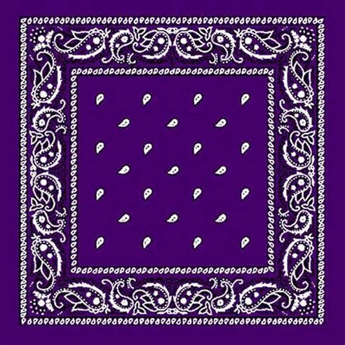 12 컬러 팩 반다나 - 다양한 색상 퍼플. _232033, Purple