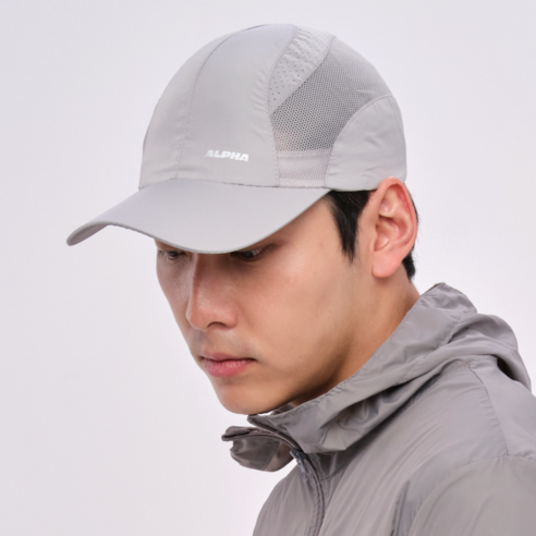 알파런 러닝 모자 메쉬 볼캡, 그레이, 1개