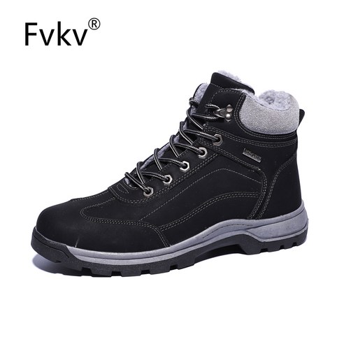 Fvkv남성용 겨울 안감 워커 부츠