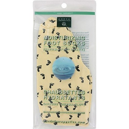 Earth Therapeutics 모이스춰라이징 풋 삭스, Natural With Footprint