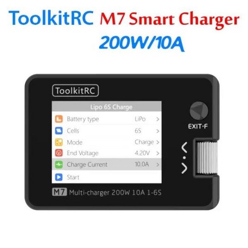 드론용품 ToolkitRC M7 서보 테스터 도구 200w 10A DC 출력 1-6s 다기능 스마트 밸런스 충전기 ESC 모터 및 100W 어댑터, 01 M7 official set, 1개