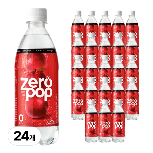 잇더핏 제로팝 사과맛 애사비소다 제로 탄산음료, 24개, 500ml