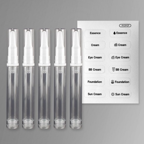 포포라운지 파운데이션 공병 아이크림 소분 미니 진공 용기, 5개, 15ml