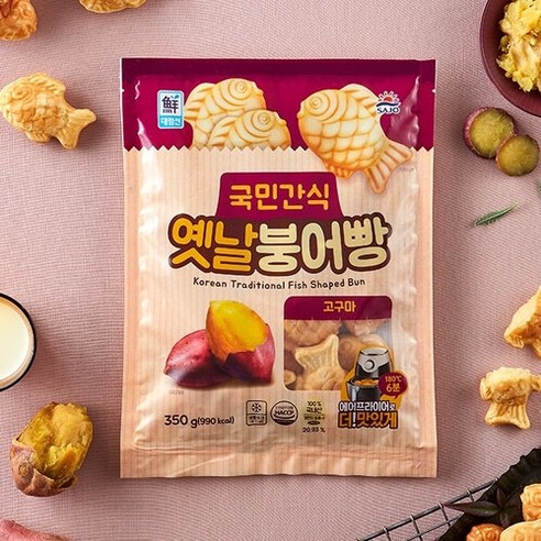 사조대림 [대림냉동] 고구마 붕어빵 350g x3개, 3개