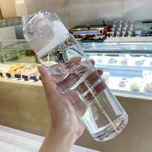 [XIG] 뜨거운 판매 스포츠 물병 780ML 야외 여행 하이킹 휴대용 누수 방지 음료 용기 플라스틱 물병 드롭, white 780ml