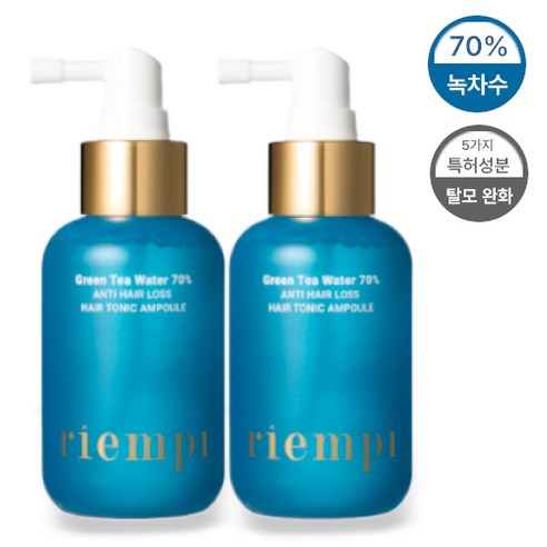 리엠피 녹차수 70프로 탈모 헤어 토닉 앰플 1+1, 2개, 110ml