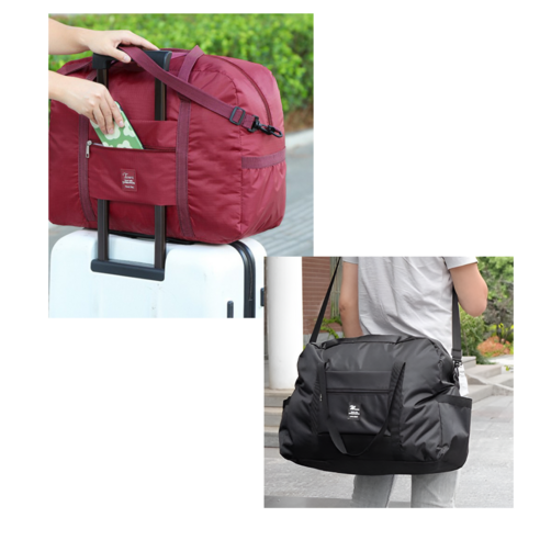 여행과 다목적 활용에 이상적인 플로우샵 캐리어 결합형 보스턴 백