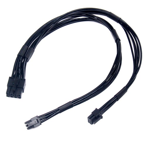 Xzante Mac Pro 비디오 카드용 듀얼 미니 PCI-E 6핀-8핀 전원 케이블 Y 분배기, 1개, 검은 색
