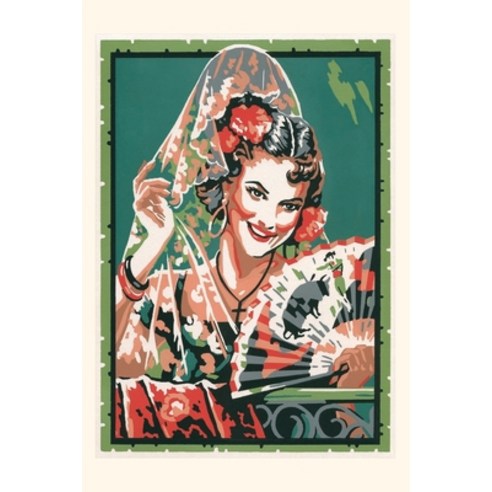 (영문도서) Vintage Journal Lady with Mantilla and Fan Paperback, Found Image Press, English, 9781669522102