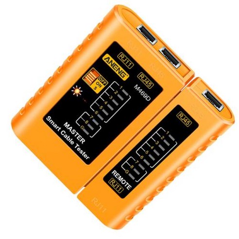 랜테스터기 이더넷 케이블 테스터 네트워크 테스트 도구 Cat5 Cat5E Cat6 노란색, 2) Yellow 103x97mm, 2) Yellow 103x97mm