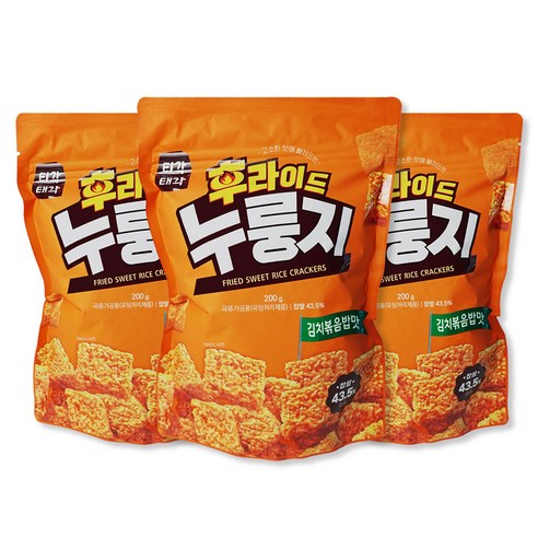 티각태각 후라이드 누룽지 김치볶음밥맛, 200g, 3개