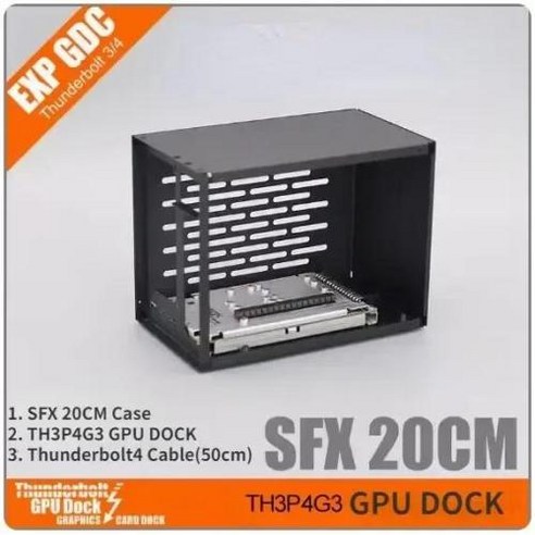 외장 그래픽카드 EGPU 신형 노트북 GPU 독 비디오 Thunderbolt34 TB3 TB4 SFXATX 메탈 케이스 TH3P4G3 PD 60W 85W, 2) SFX 26CM w TH3P4G3