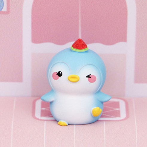 DFMEI 아기펭귄 큐티힐링 미니어처 자동차 액세서리 아이디어, DFMEI 아기펭귄 섬미r미니 포즈 A형, {"패션의류/잡화 사이즈":"3.1*3.6*4.4cm"}