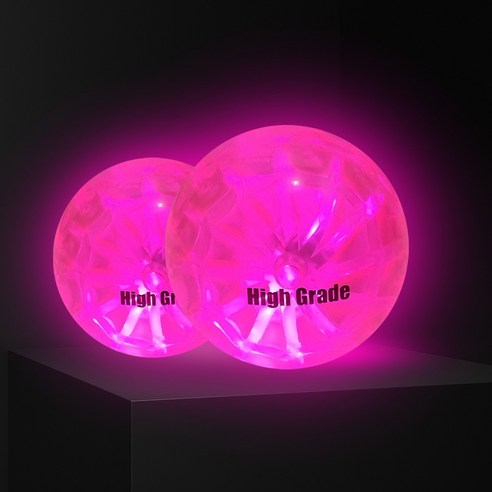 1+1 하이그레이드 LED 야광 파크골프공, 핑크+핑크, 2개
