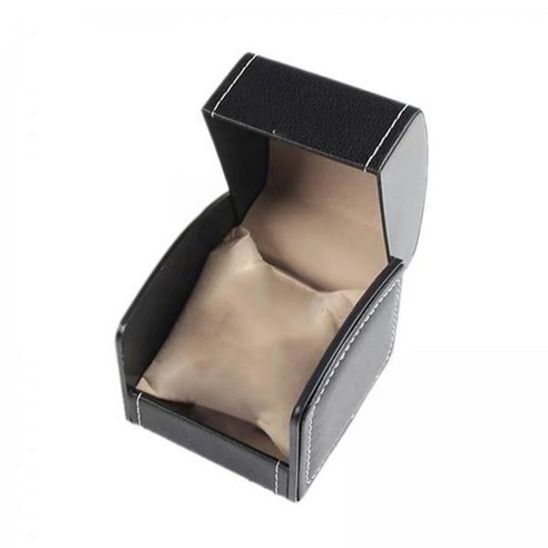 5xClassic PU 가죽 시계 케이스 디스플레이 홀더 주최자 보석 상자 블랙, {"사이즈":"9x10x8cm"}, {"수건소재":"PU 가죽"}