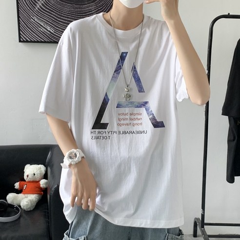 DFMEI 홍콩 스타일 일곱 분 소매 티셔츠 남성 패션 브랜드 느슨한 모든 경기 흰색 티셔츠 커플 착용 여름 캐주얼 반소매 셔츠