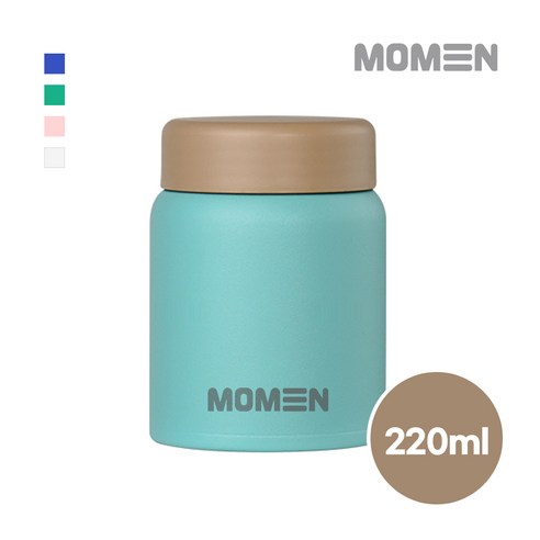 모멘 미니 이유식 보온병 304스테인리스 보온보냉 미니 푸드자 미니죽통, 1개, 220ml, 그린