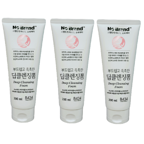 노브랜드 딥클렌징폼 200ml x 3개 세안제 얼굴폼거품, 1개