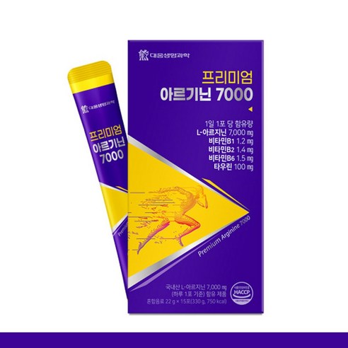 L-아르지닌 비타민B군 타우린 블랙마카 대웅생명과학 아르기닌7000 15포, 330g, 3개