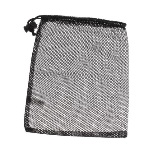 여행 캠핑 하이킹 포장을위한 메쉬 물건 자루 보관 가방 졸라매는 끈 23x18cm, 검은, 설명한대로, 폴리 에스터