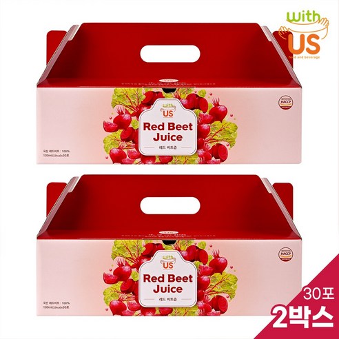 위더스 레드 비트즙 100mlx60포 (2세트), 레드비트즙 30포×2세트, 100ml, 2개