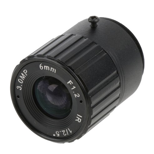 3MP 6mm F1.2 IR 고정 조리개 렌즈 CS 마운트 1/2.5 "CCD 보안 카메라, 설명, 블랙, 설명