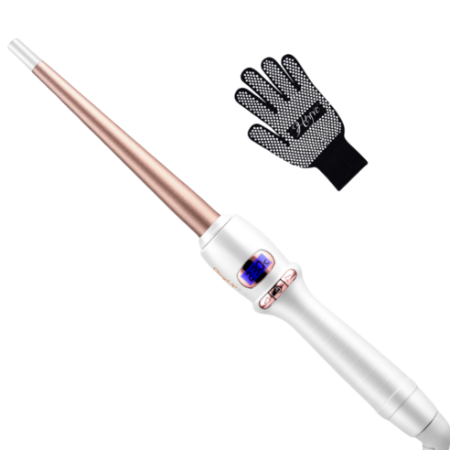 HTYVC 9~19mm 원권 세라믹 봉고데기 원추형 프로헤어 고데기 볼륨 웨이브 고데기, 로즈핑크