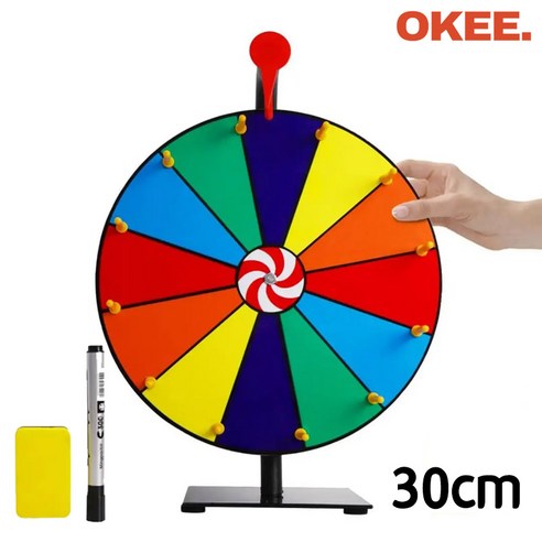 오키 돌림판 룰렛 돌리기 이벤트용 추첨판 30cm, 룰렛 돌림판 30cm, 1개