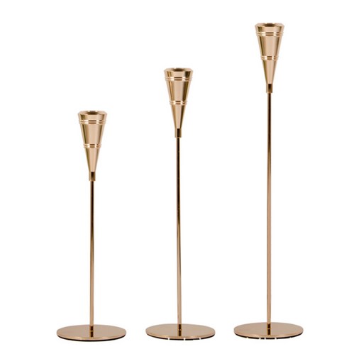3PCS / 세트 캔들 홀더 파티 홀더 촛대 럭셔리 표 홈 장식 골드 스탠드, 하나, 보여진 바와 같이