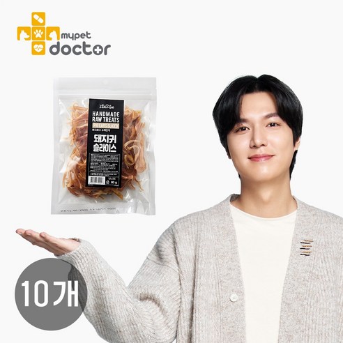 [마이펫닥터] 강아지 수제 간식 4종 오리날개/ 오리목뼈/ 오리도가니/ 돼지귀슬라이스, 100g, 10개