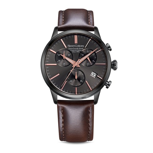 헨리코튼 42mm 크로노그래프 남성 가죽/메탈시계 HC702 [선물포장/공구증정]