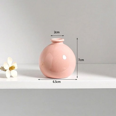 달항아리 화병 vase 도자기 유리 꽃병 침봉 옥꽃 오브제 백자 북유럽 화이트 도자기 꽃병 미니 꽃 꽃병, 19 S20 Ceramics Vase