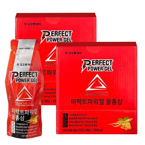 코오롱 퍼펙트 파워젤 에너지젤 꿀홍삼, 2박스, 480g